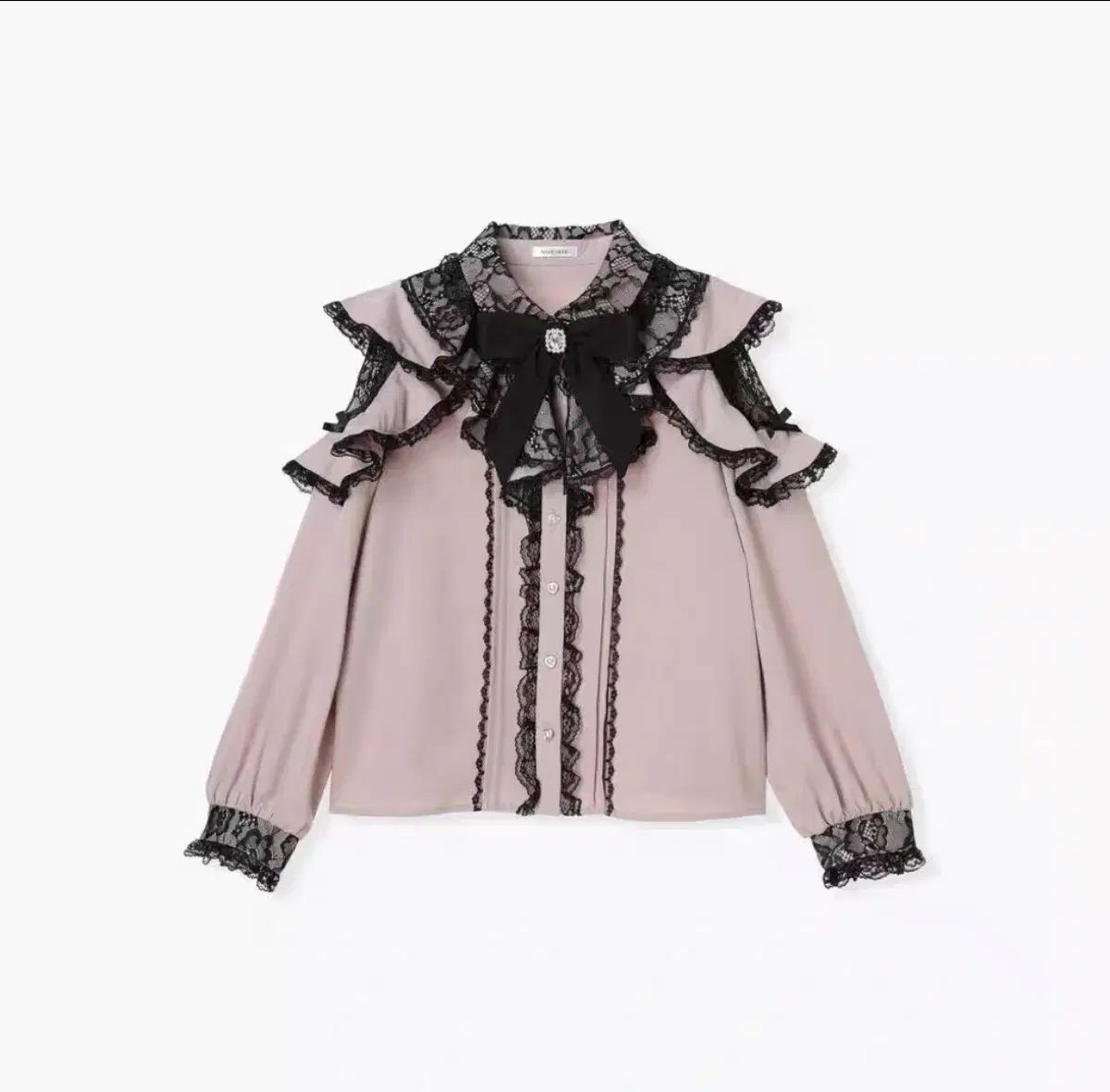 NOEMIE ノエミー オフショルダー レース ブラウス ピンク 黒 Ping黒 量産型 地雷系