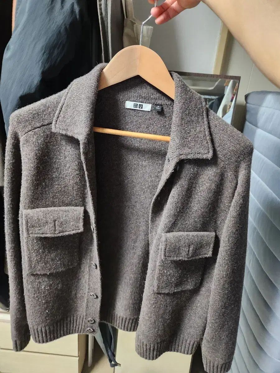 UNIQLO U ラムウール カーディガン ブラウン Mサイズ