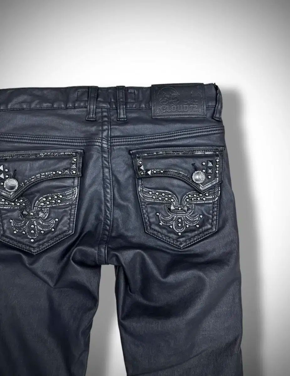ヴィンテージ Cloud 9 ブラック コーティングデニム ロックシーク パンク vkei y2k