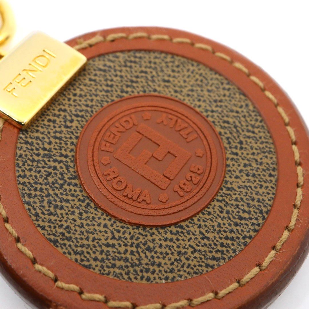 FENDI フェンディ ペカン キーホルダー キーケース PVC レザー ロゴ型押し ゴールド金具 ヴィンテージ 1980〜1990年代 イタリア製 レディース メンズ M 5