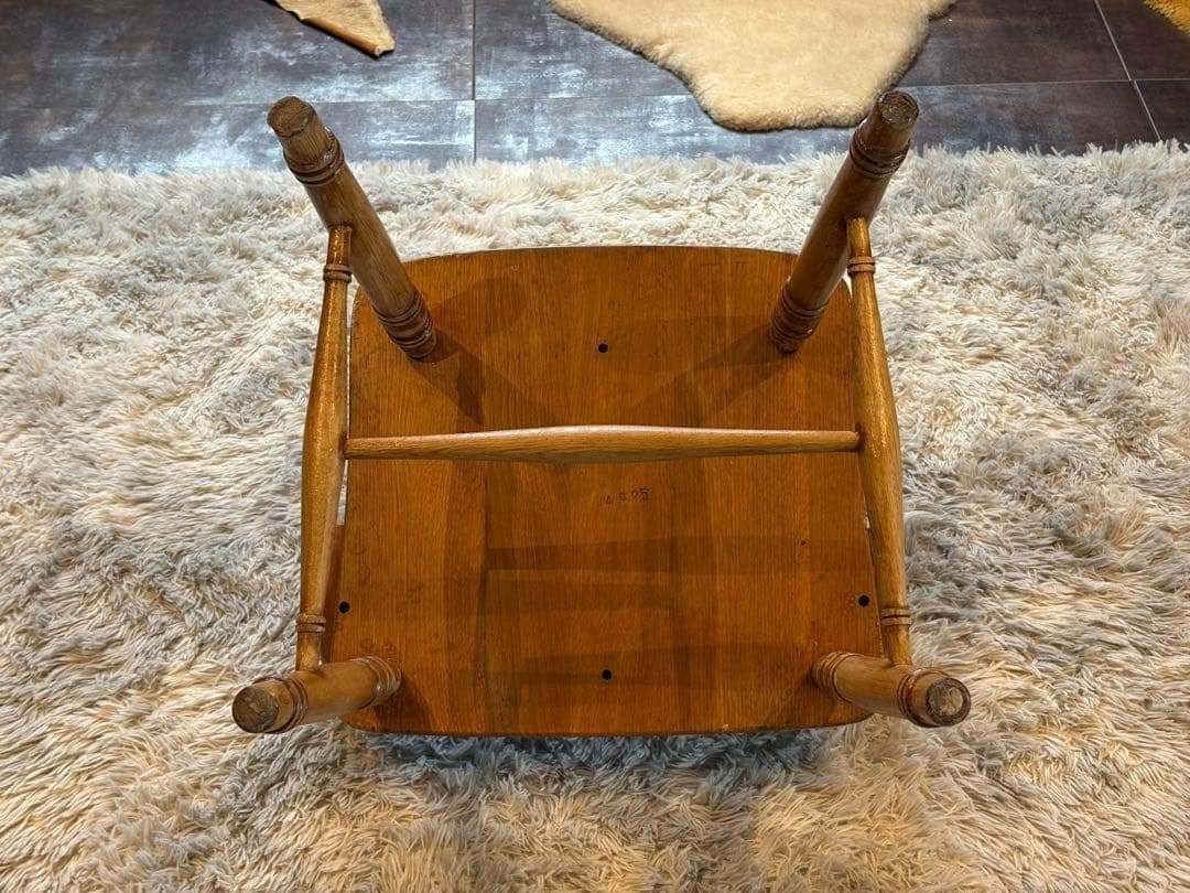 ナラ材 楢材 剥離家具 ストリップド家具 柏木工 アームチェア ラタン