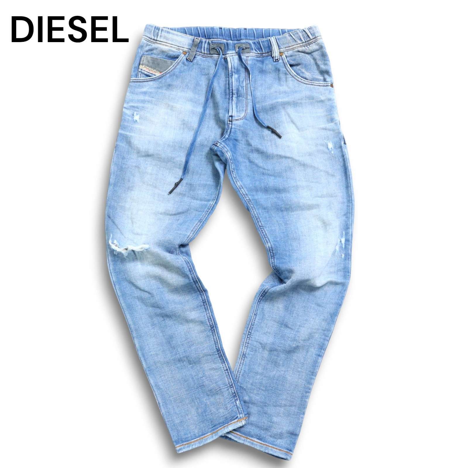 美品【DIESEL】30/KROOLEYCB-NE/ジョグ ジーンズ/スウェット DIESEL ディーゼル 【KROOLEY-NE】 ダメージ加工☆ イージー