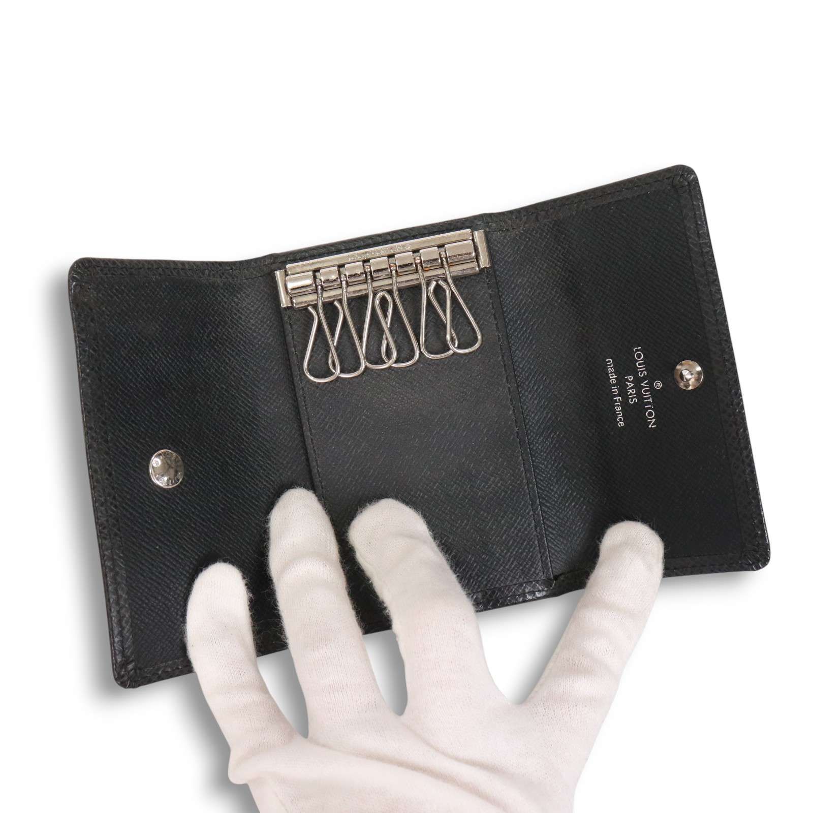 LOUIS VUITTON ブラック レザー キーケース 6連 Louis Vuitton