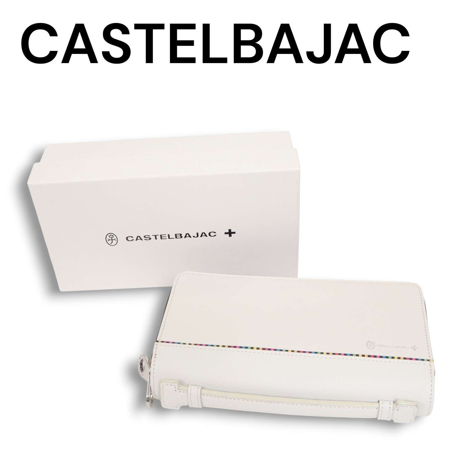 CASTELBAJAC カステルバジャック アーチ スマートセルバッグ ウォレット型 クラッチ バッグ Sz.F メンズ 白