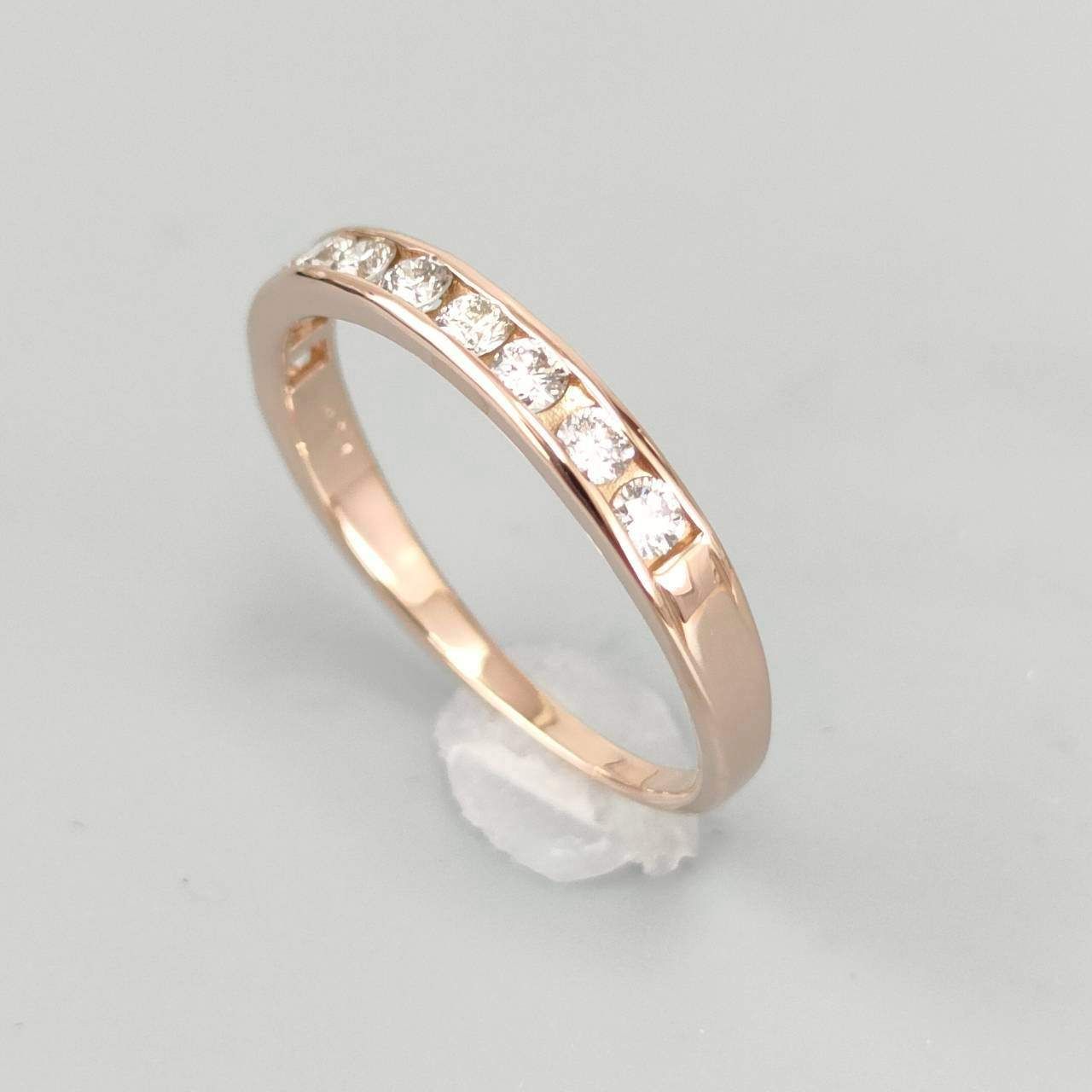 18金 K18 ハーフエタニティリング 1.58ｇ 0.3ct 11号 D441