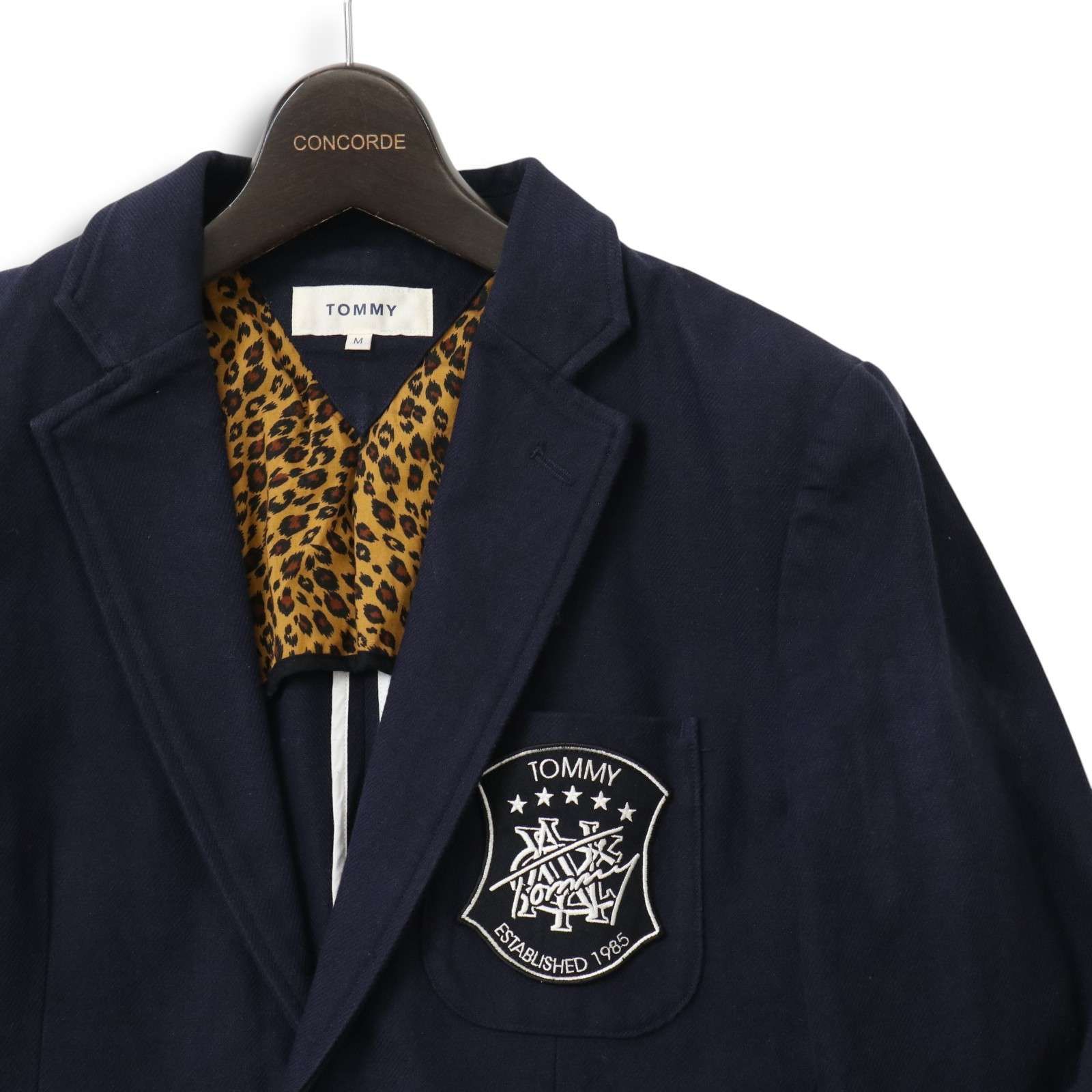 TOMMY トミー ヒルフィガー ワッペン☆ 銀ボタン 裏地レオパード