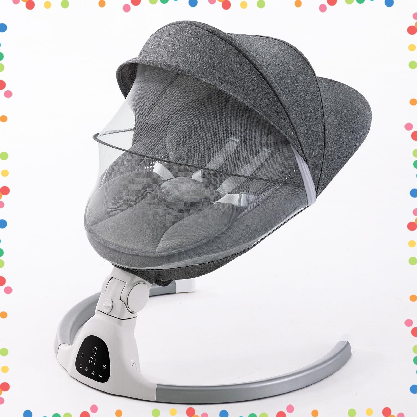 オートスイング 三段高度調節 オールシーズン設計 電動 ロッキングチェア リクライニング機能 音楽内蔵 ベビーバウンサー 五点式シートベルト SGS認証済