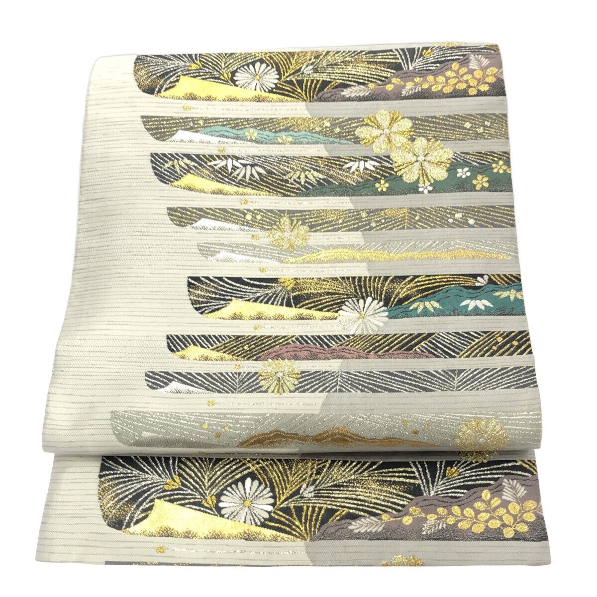 袋帯 詩仙 西陣 紹巴織 パールトーン加工 12049