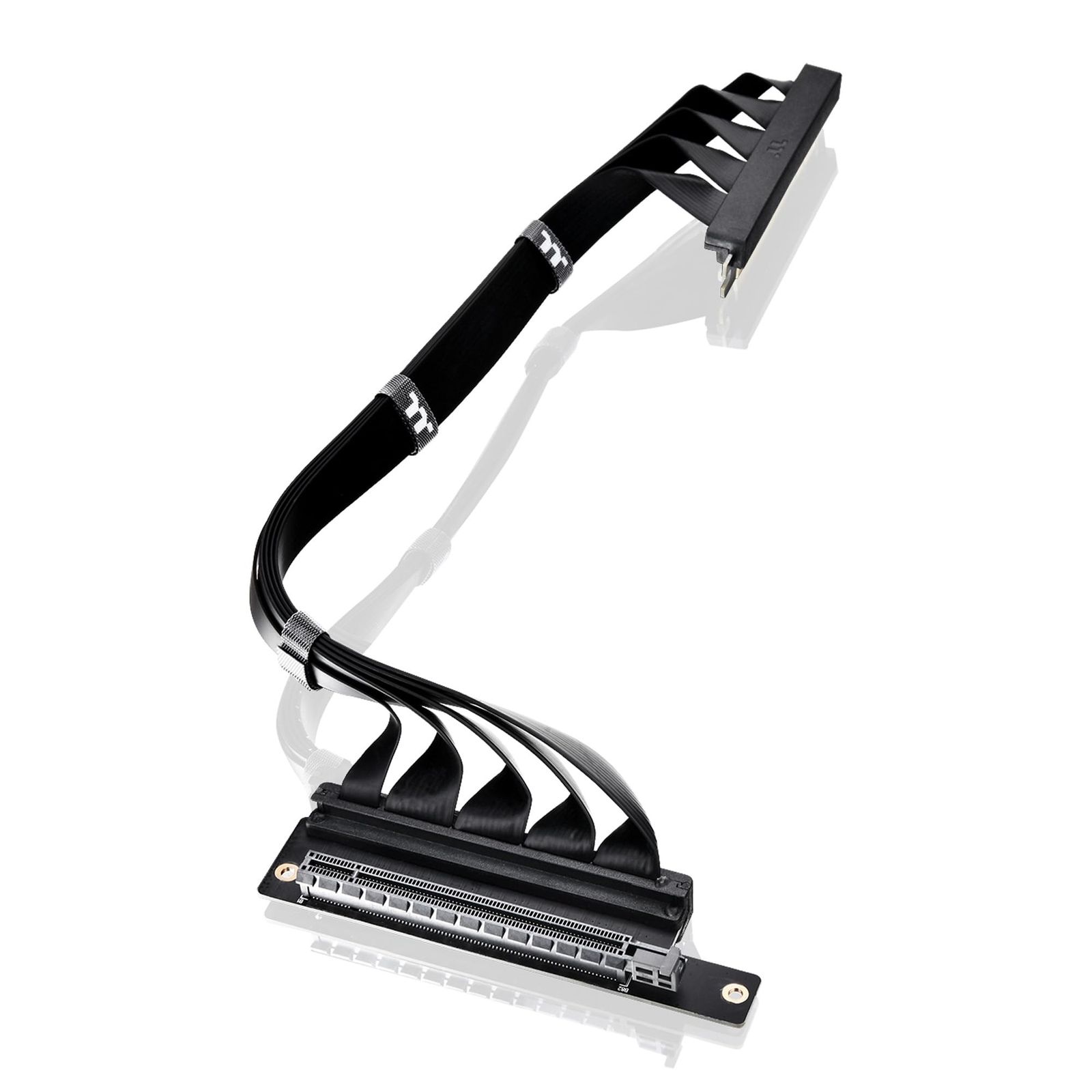 Thermaltake PCI E 4 0 Dual 90 Degree Riser Cable 400 mm Black AC 077 CO 1 OTN C CS 9123