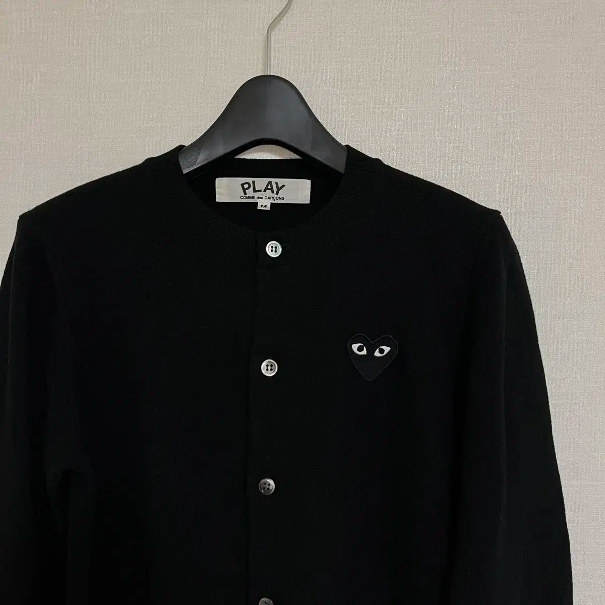 コム デ ギャルソン ブラック カーディガン ブラックワッペン