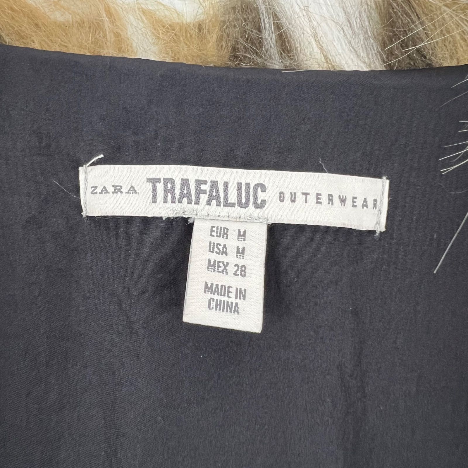ZARA 00s y2k polyester eco fur vest M ザラ フェイクファー ロング 