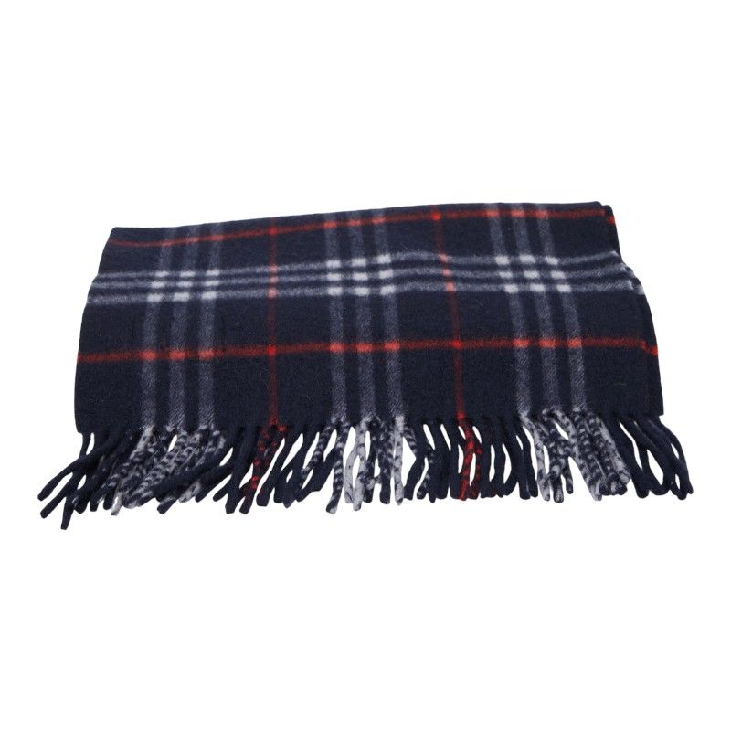 バーバリー ノバチェック ネイビー レッド カシミヤ レディース 228-41815