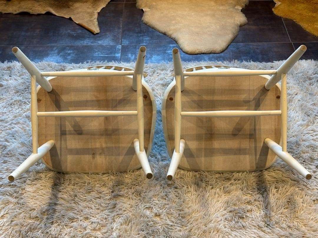 ①太平 ウィンザーチェア ホワイト ゴールドスミスチェア 2脚セット IZ