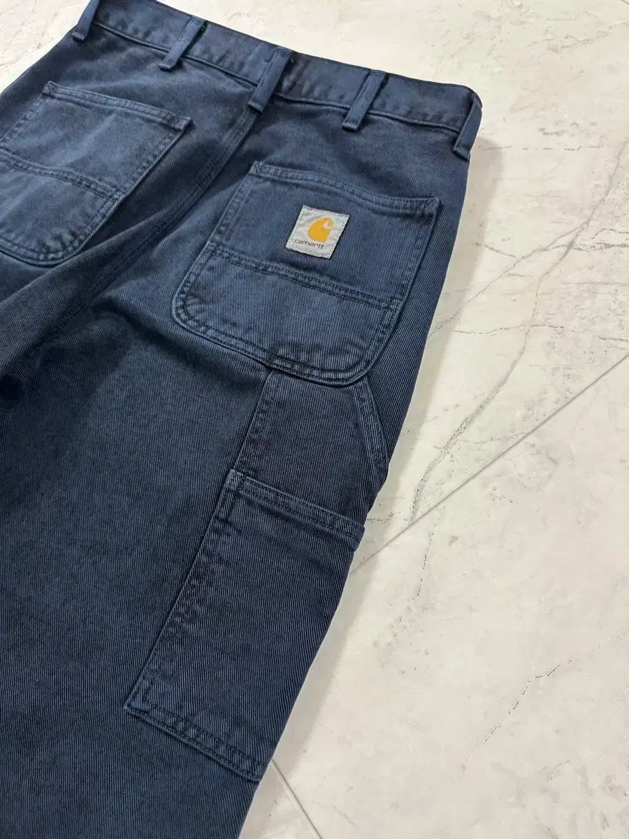 カーハート ネイビー ダブルニー パンツ