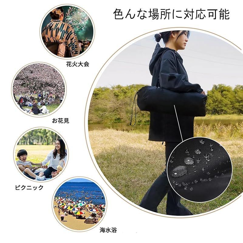 NewBピクニッレジャーグランドシート厚手防水大判 レジャーコンパクトおしゃれ大きい野餐 テントインナーマットキャンプ アウトドア 3人用 カーキ 300CM 300CM OLIVEOS_COM_TR