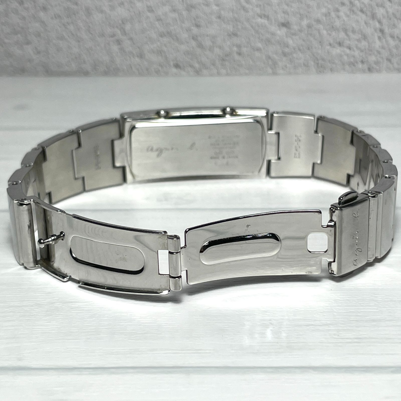 希少✨agnes b. アニエスベー ダブルスクエア文字盤 シルバー