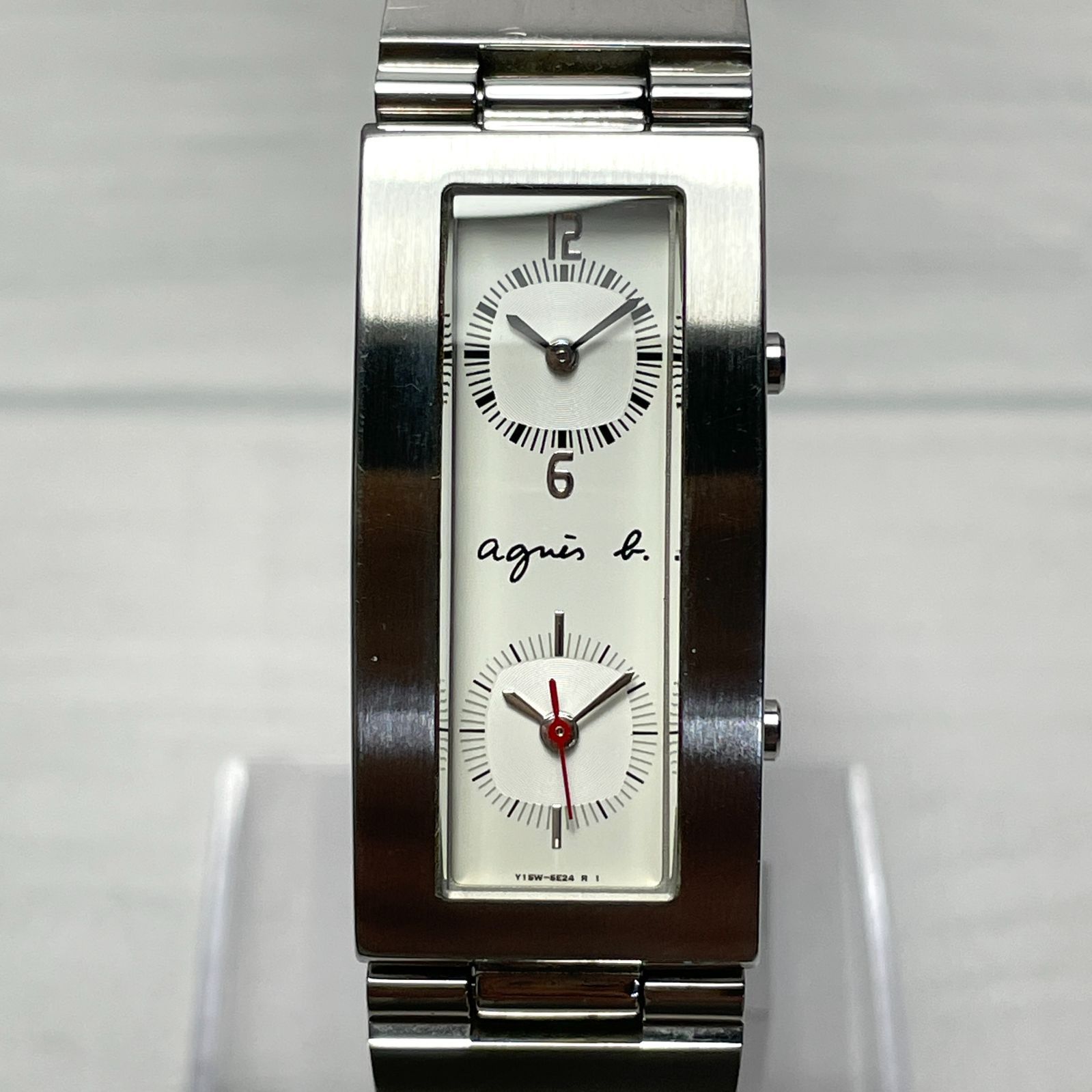 希少✨agnes b. アニエスベー ダブルスクエア文字盤 シルバー