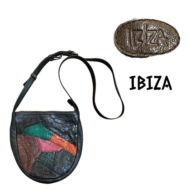 IBIZA イビサ ショルダーバッグ マルチカラー パッチワーク 革
