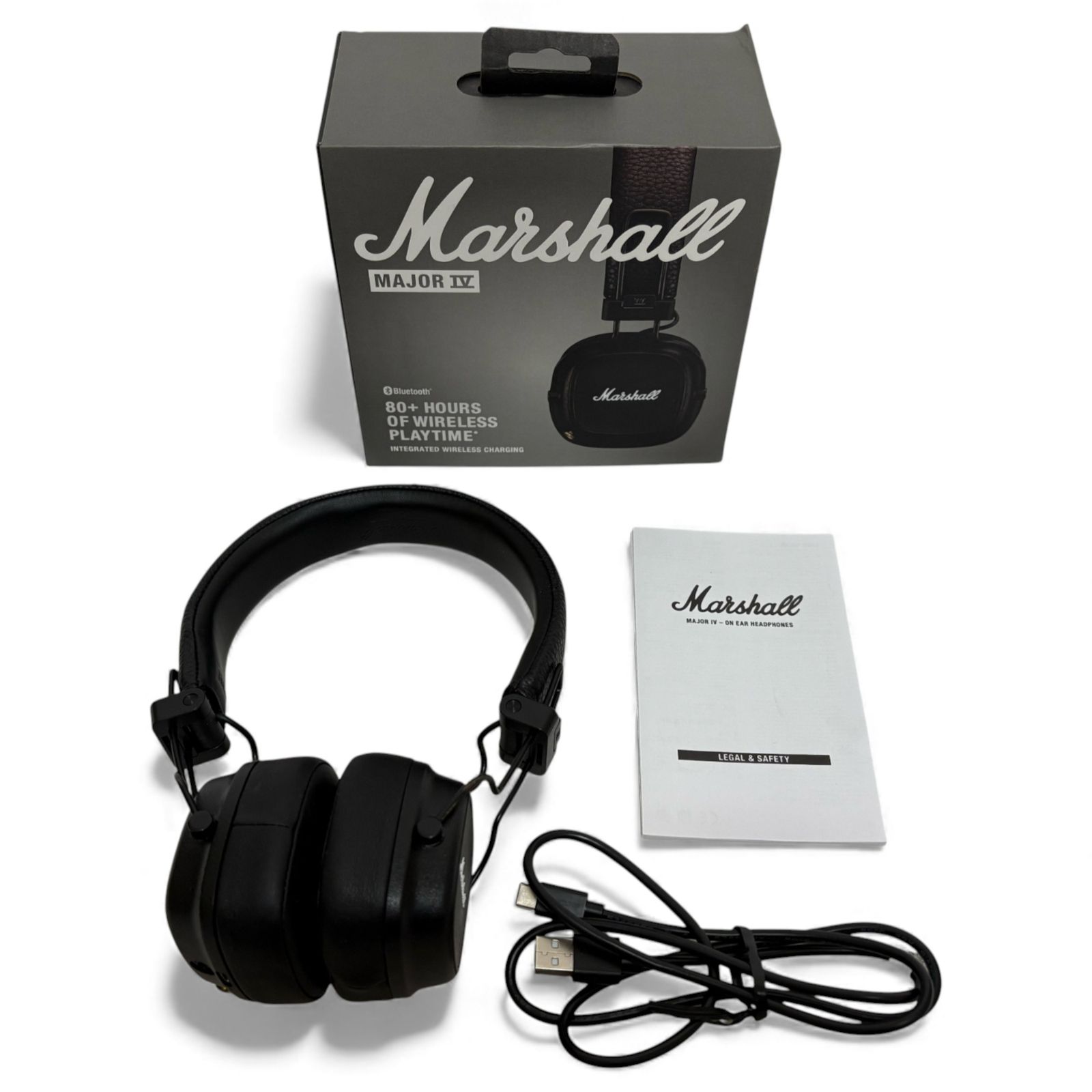 マーシャル Marshall ワイヤレスオンイヤーヘッドホン Major Ⅳ ブラック 連続再生80時間 1100-2841