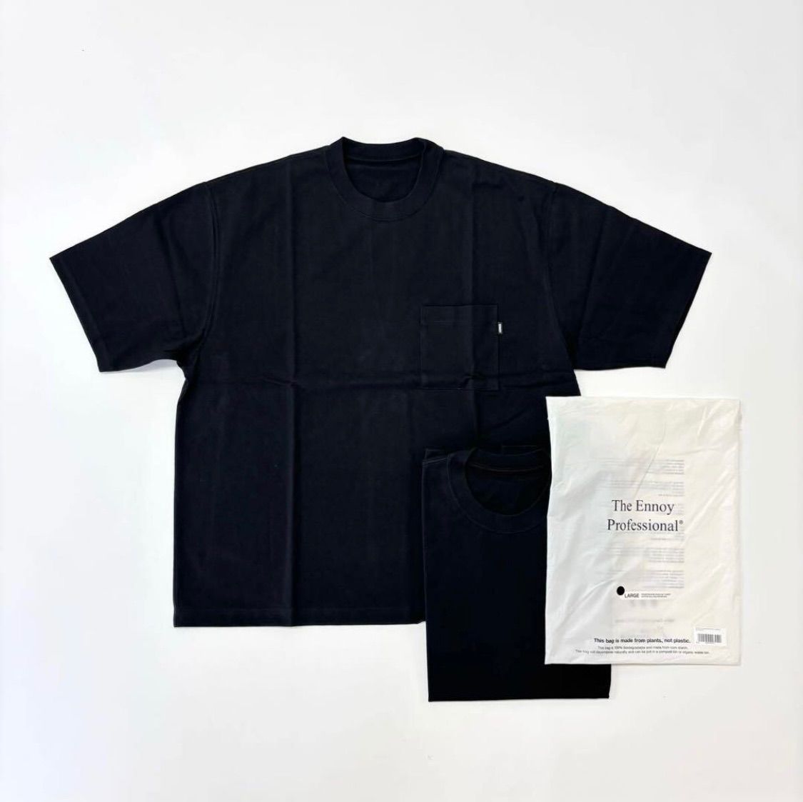 ENNOY POCKET u0026 CREW 2PACK LS T-SHIRTS 黒 【公式通販】