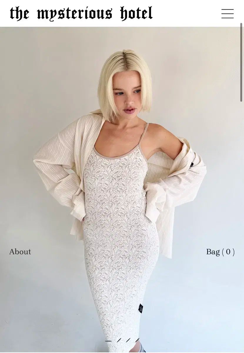 ミステリアス ホテル レース スリップ ワンピース ブラック