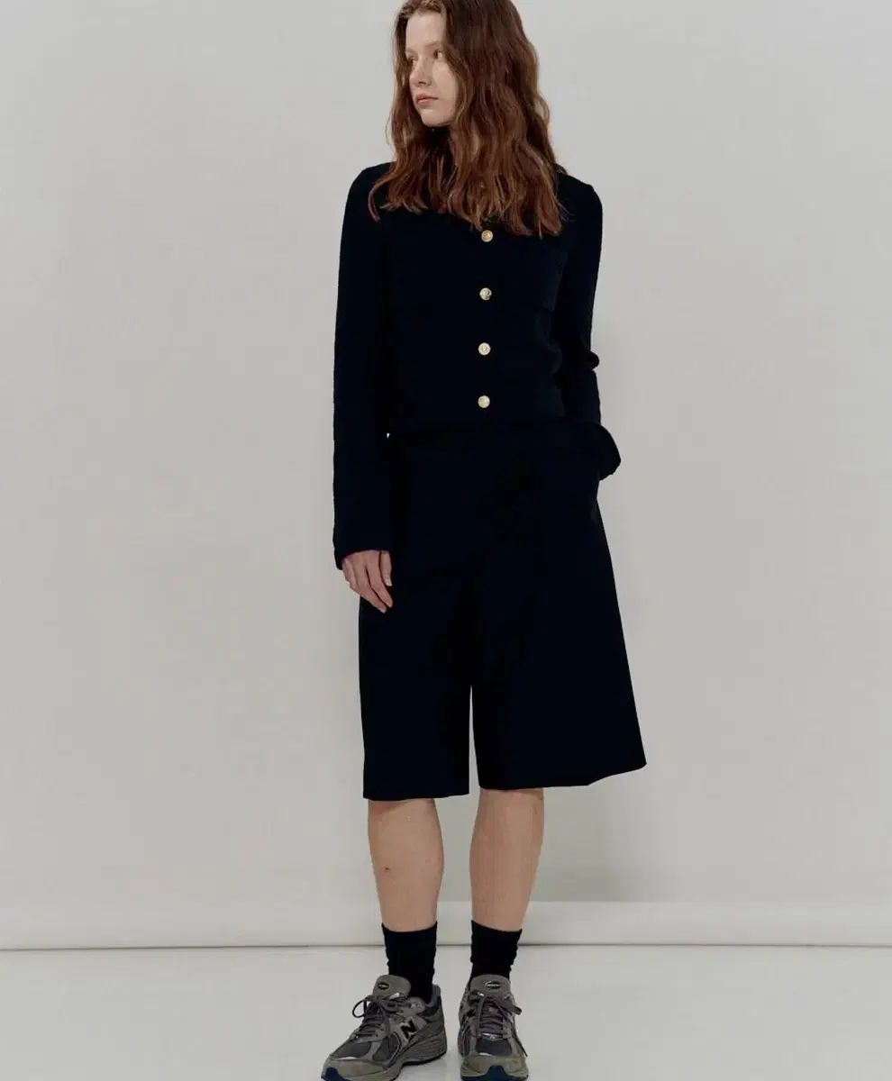 ウィアワーズ コットン ブレンド ブークレ カーディガン - ブラック s 90