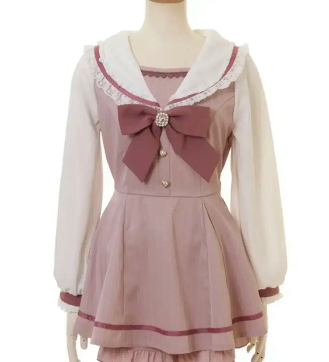 リズリサ セーラー セットアップ 長袖 ピンク