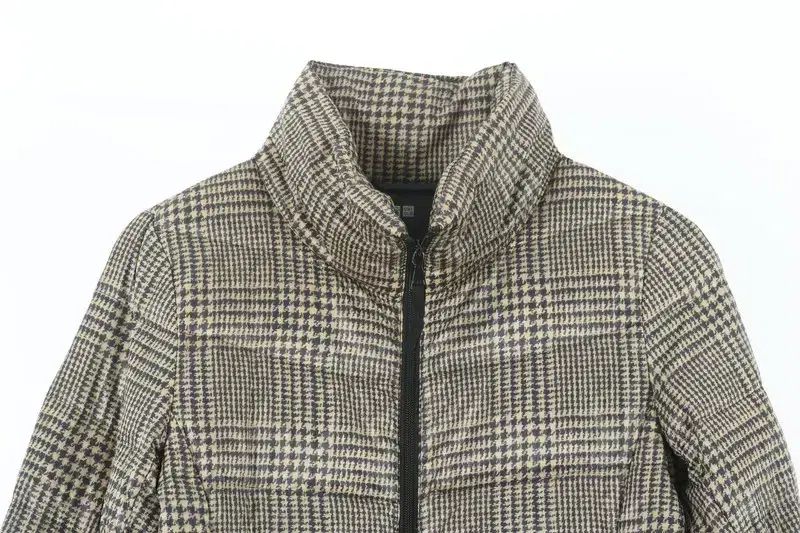 UNIQLO WOMEN - M ダックダウン CHECKパータン ツーウェイ ジップアップ ダウン アウター