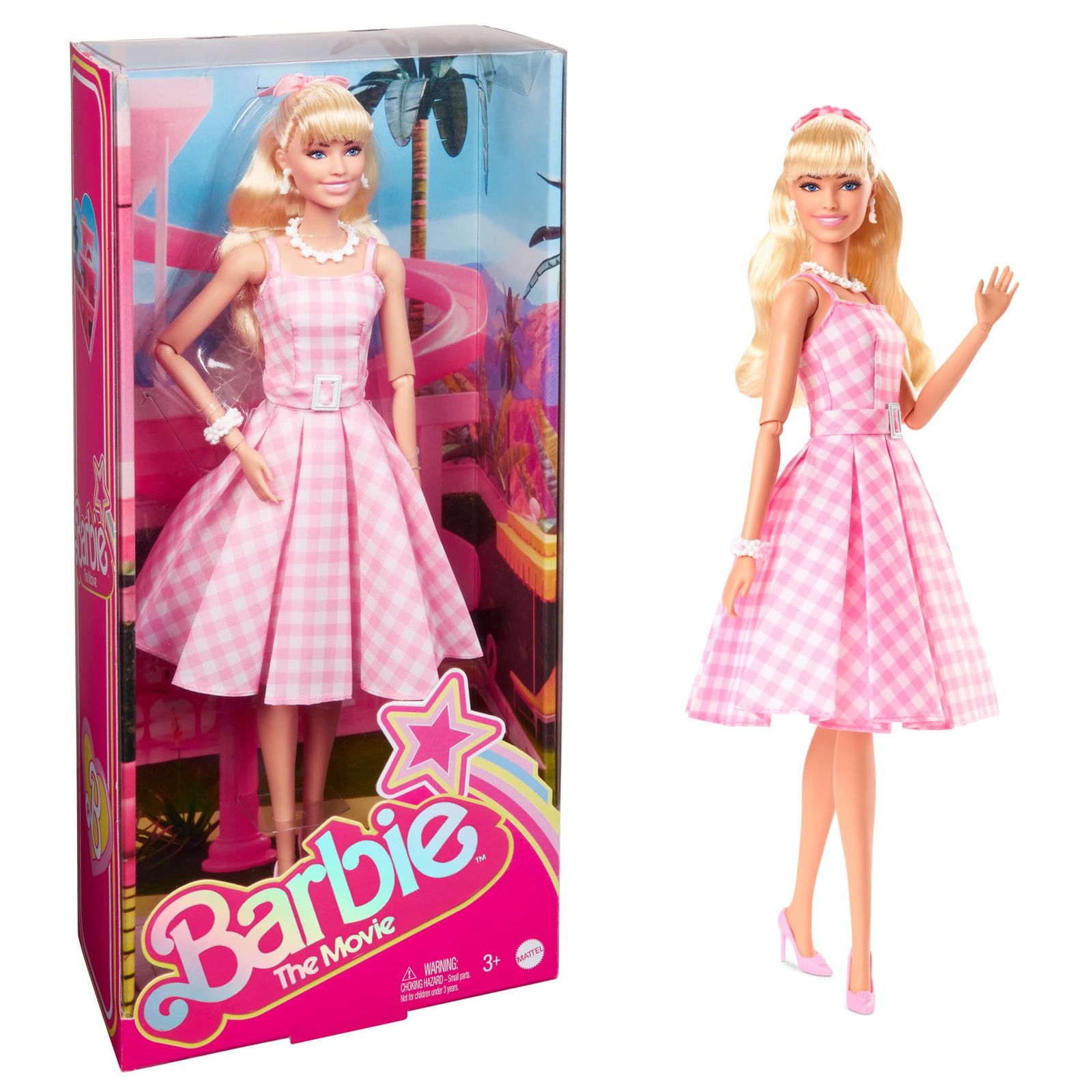 マテル MATTEL バービー Barbie 映画 バービー ギンガムドレス 着せ替え人形 ドール 3才 HPJ96