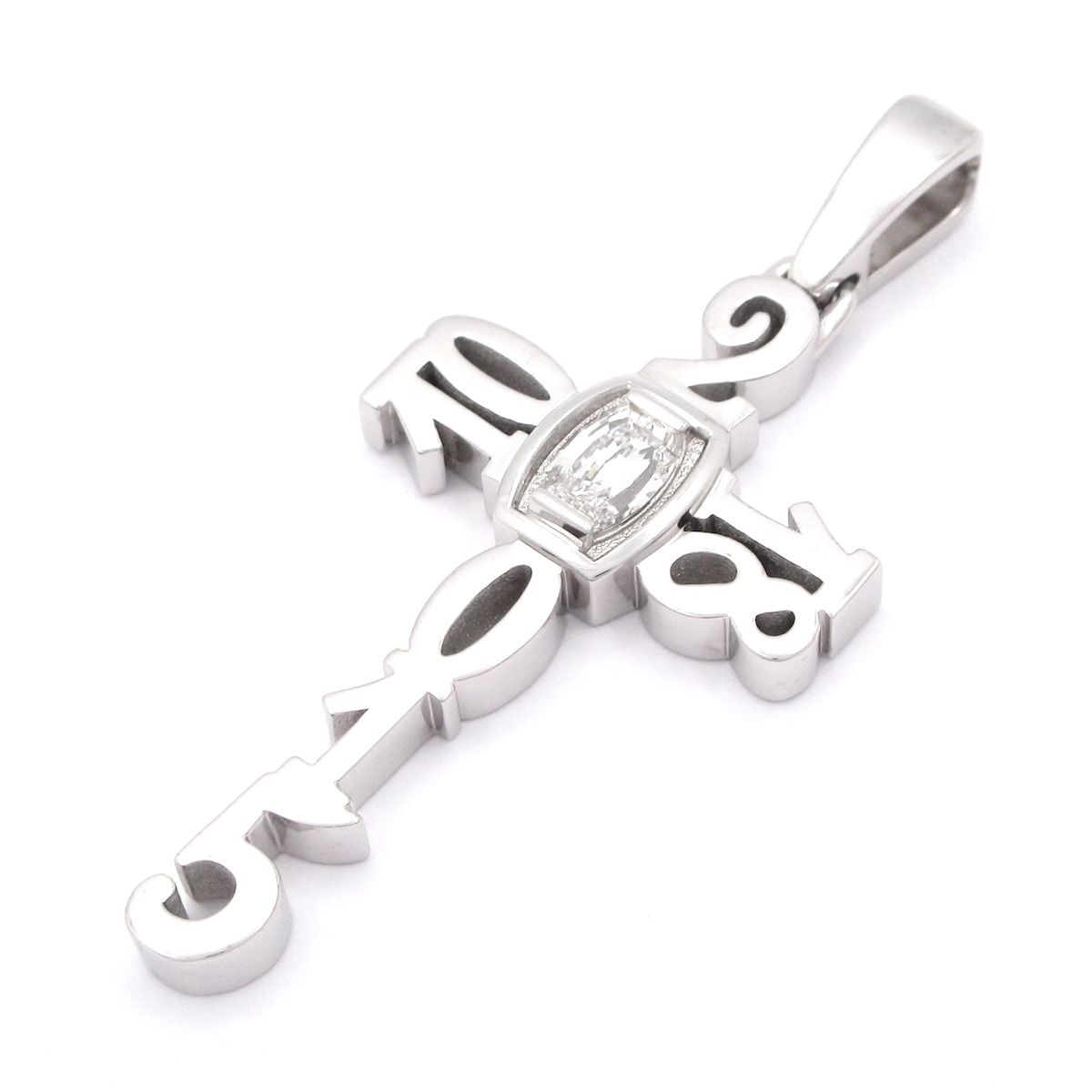 フランクミュラー ペンダントトップ メモリアル ナンバー クロス ペンダント K18WG×ダイヤモンド 1Pダイヤ ダイヤ約0.3カラット