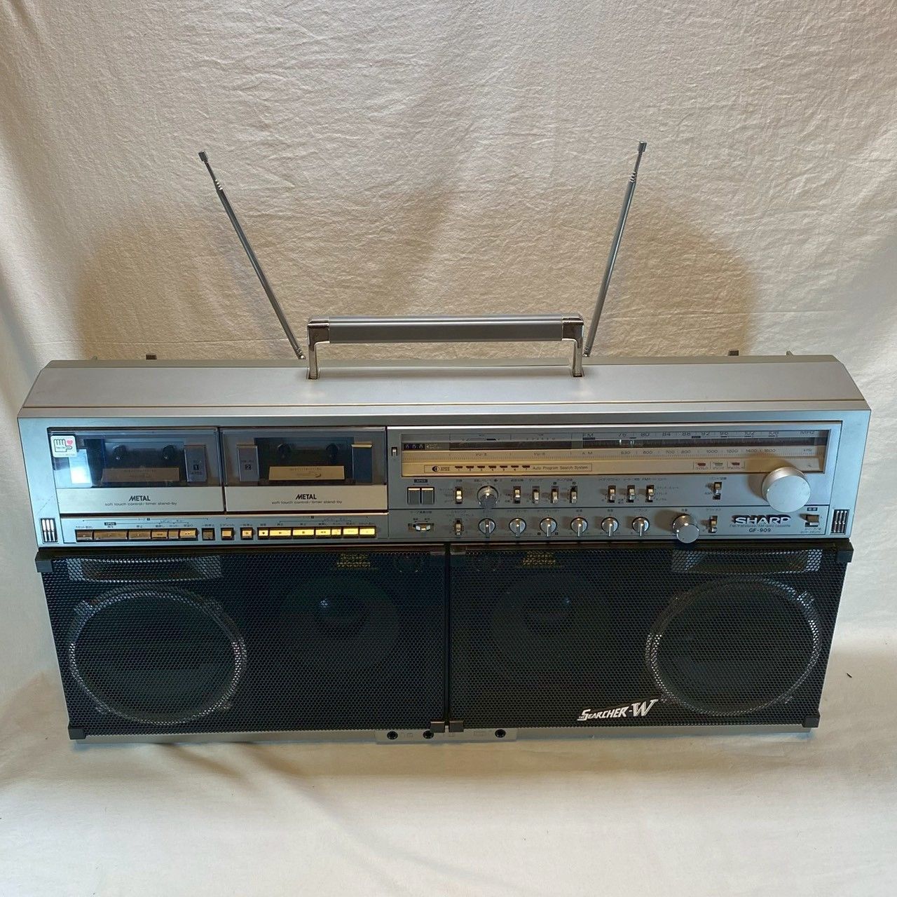 動作品】SHARP/GF-909/カラオケ/ステレオラジカセ/マイク/テープ付/No