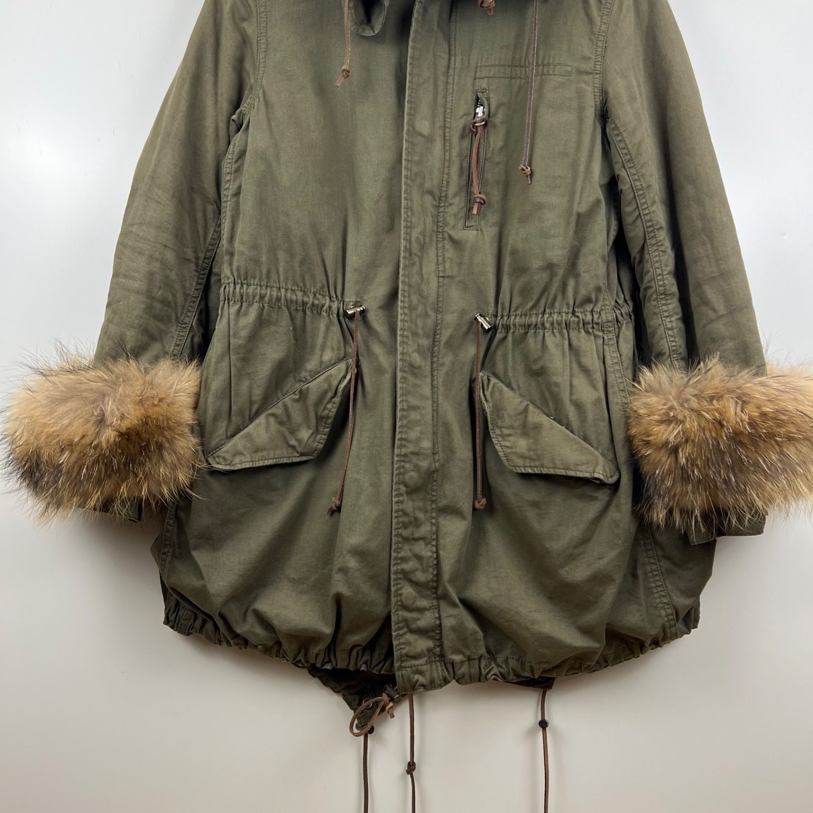 G.O.A 00s y2k archive wrist fur mods coat military Free ゴア