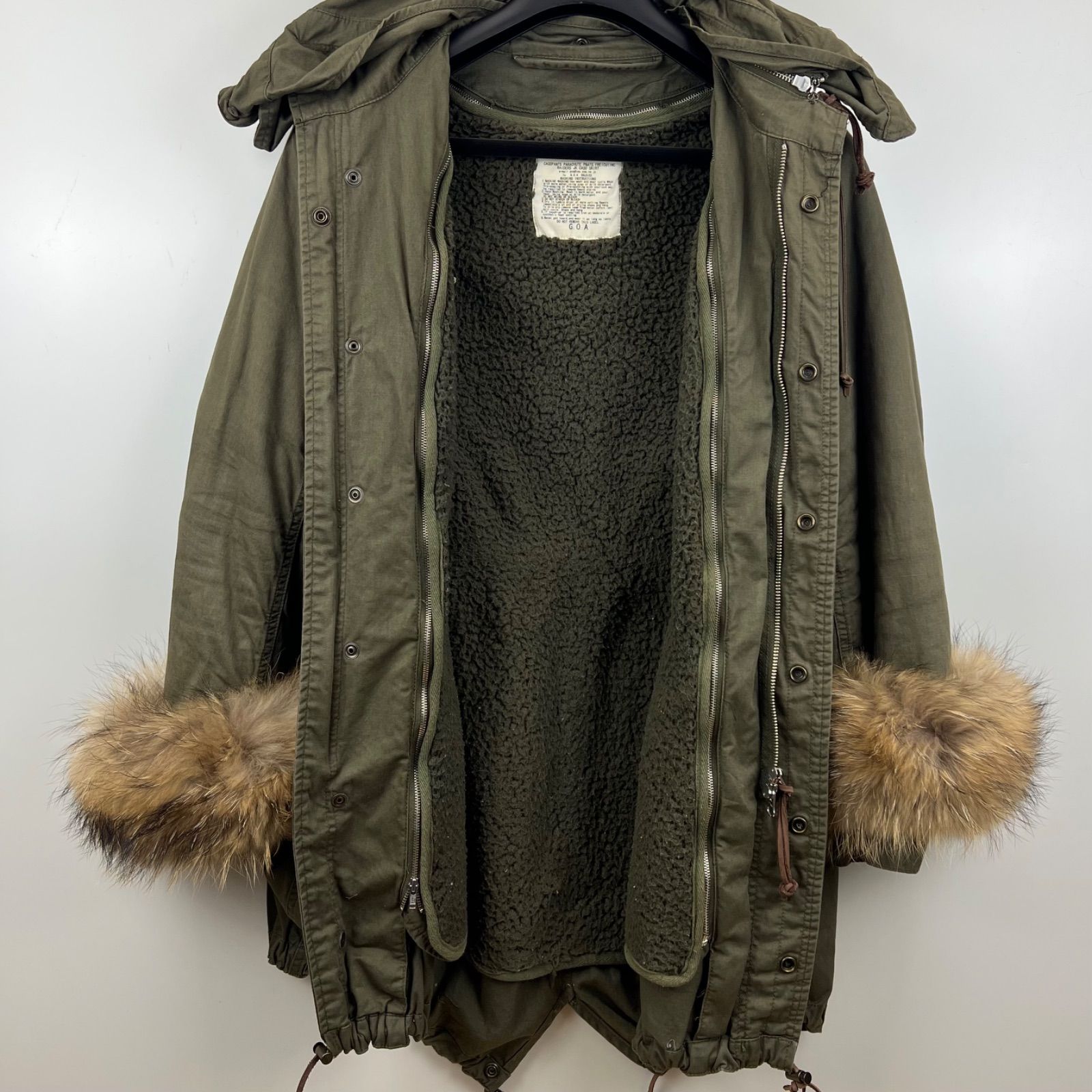 G.O.A 00s y2k archive wrist fur mods coat military Free ゴア