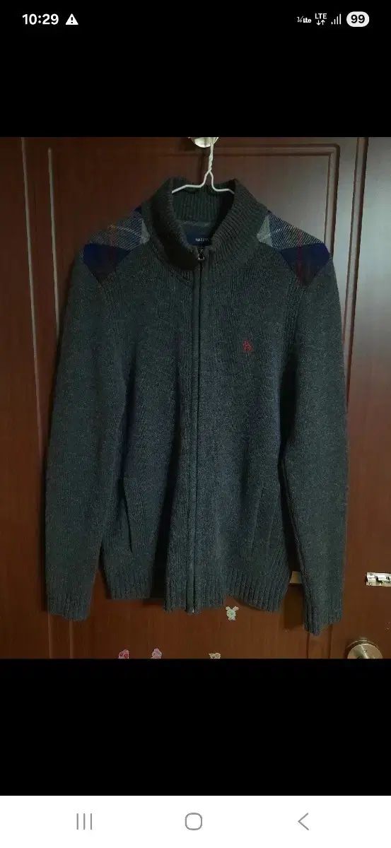 HAZZYS ヘジス ゴルフ 防風 ウール ニット ジャケット 100 濃い グレー