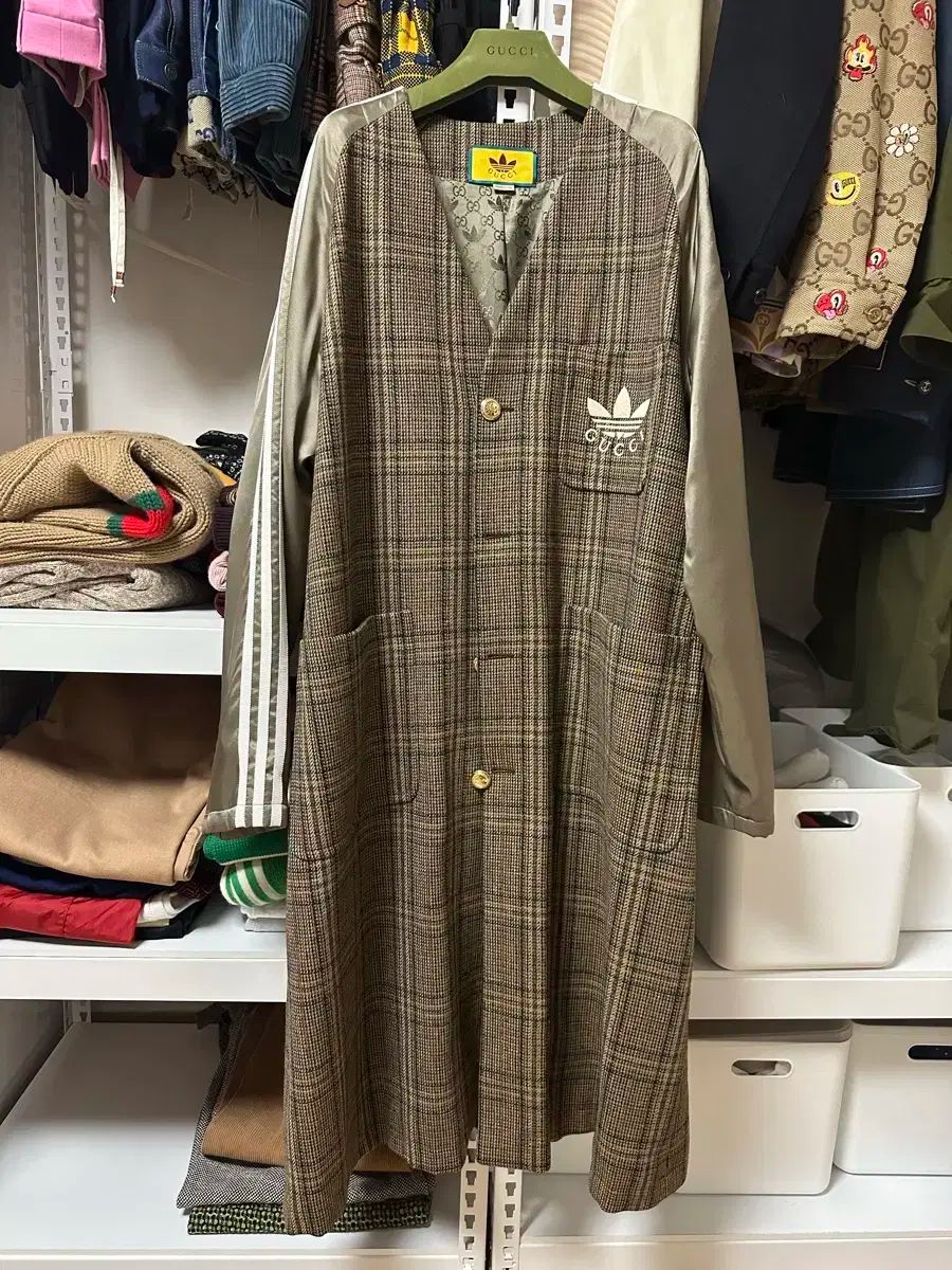 グッチ x アディダス CHECK コート