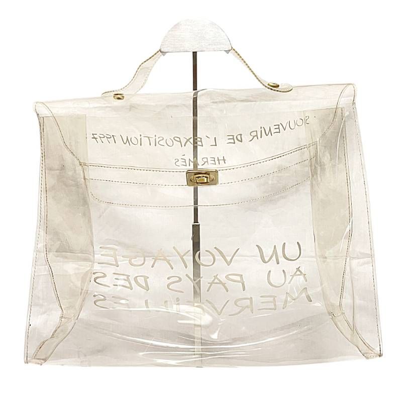 HERMES エルメス ビニールケリー ビジネスバッグ ハンドバック 透明