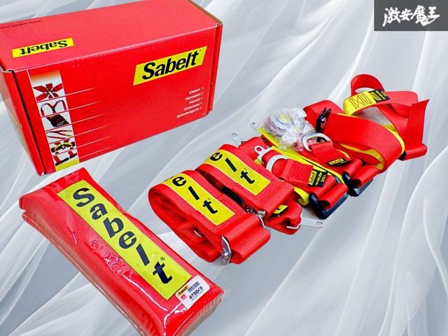 Sabelt サベルト 汎用 3インチ 5点式 シートベルト フォーミュラS ショルダーパッド 475040 レッド 棚18 M