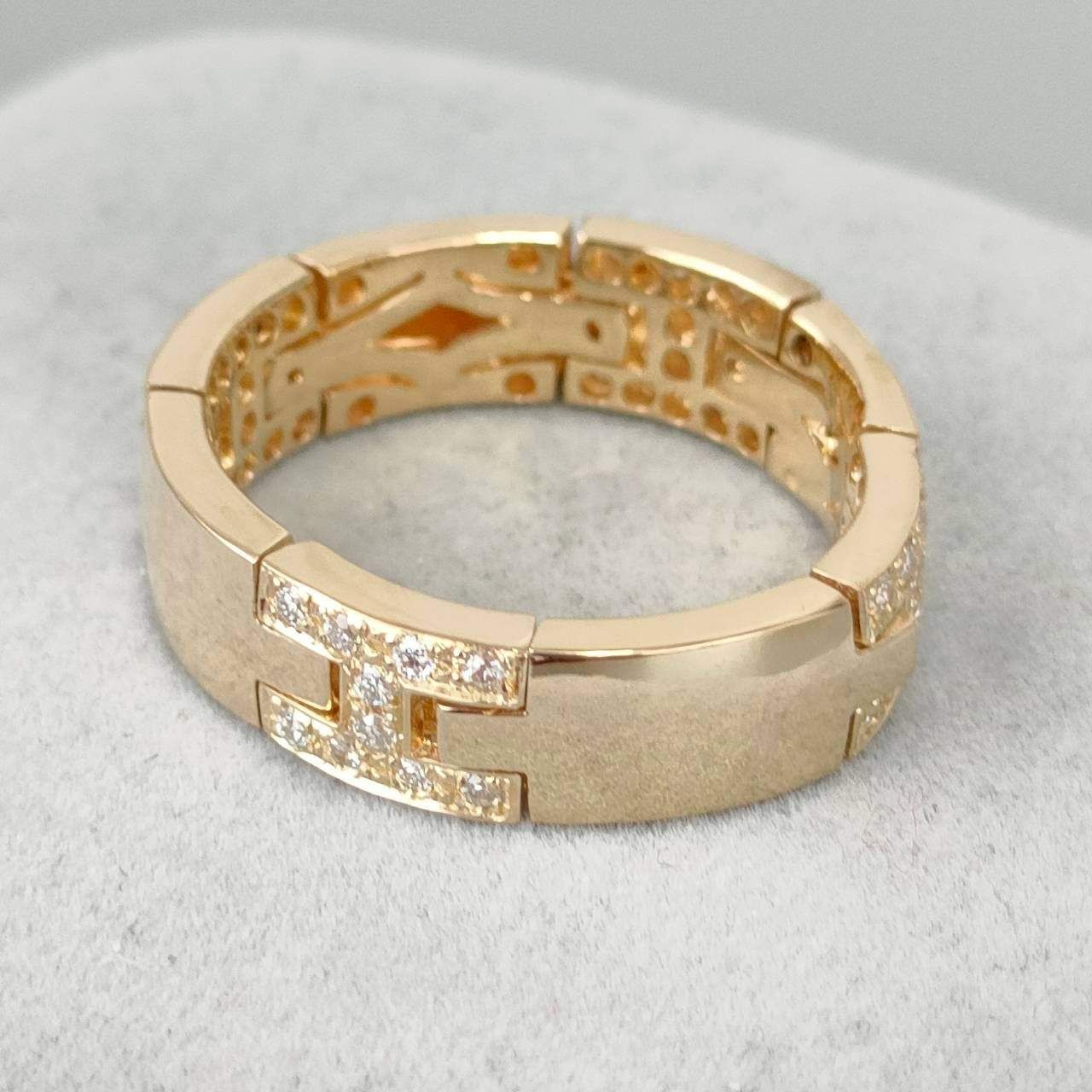 18金 K 18 男女兼用 ベルト調 ダイヤ0.33 ct リング 5.55ｇ 14号 D 453