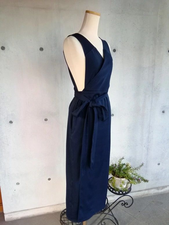 4L 6L ストレッチスエード ネイビー 茶道お稽古用エプロン羽織って着るウエストリボン127100-35-2 WWW_OPDRERGINERDOGAN_COM