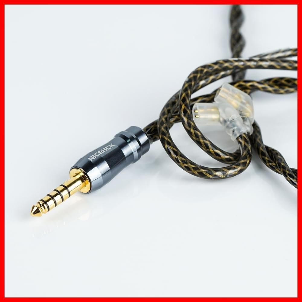 デュアルシールド構造 交換用 銅銀合金 銀メッキ合金銅 銀メッキ7N高導電銅ミックス 音質改善 4.4mm イヤモニ 2Pin hifi 0.78mm 金属製コネクタ アップグレードケーブル 着脱式 イヤホンリケーブル 1.2m 4.4mm GodDNA 0