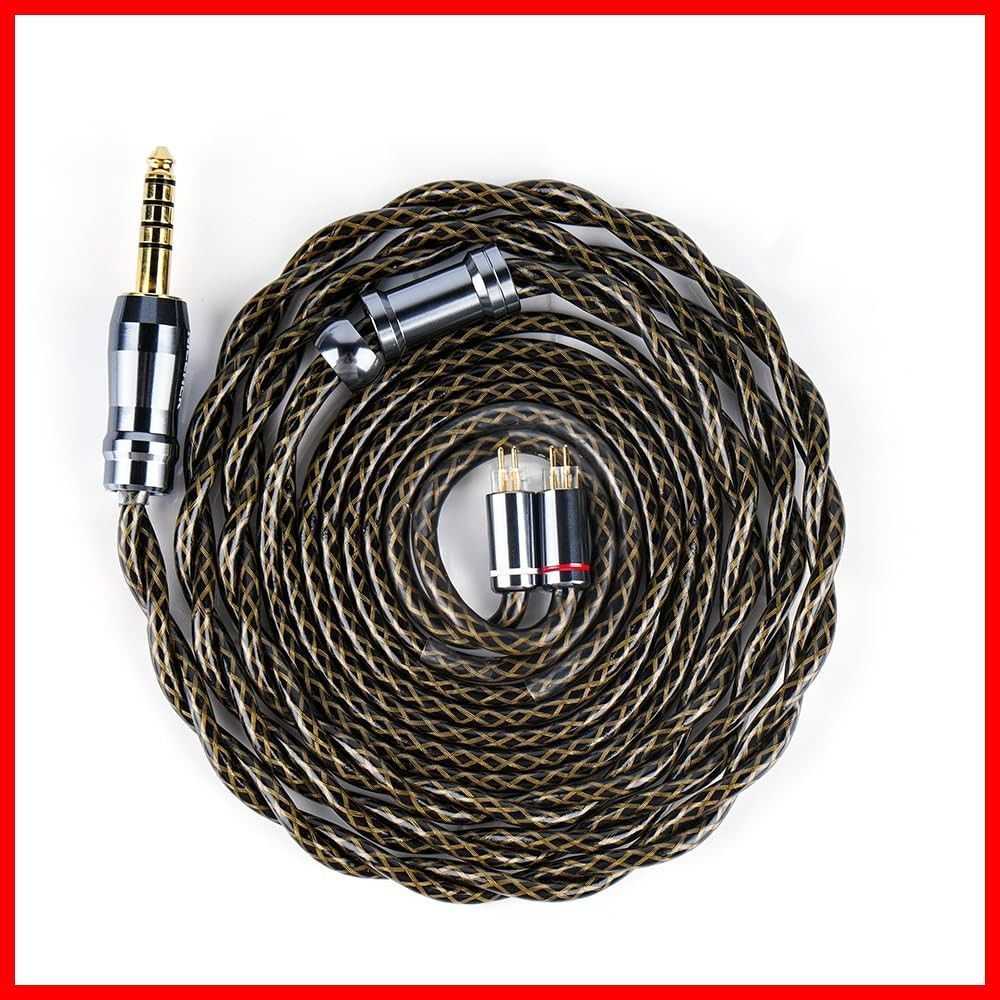 デュアルシールド構造 交換用 銅銀合金 銀メッキ合金銅 銀メッキ7N高導電銅ミックス 音質改善 4.4mm イヤモニ 2Pin hifi 0.78mm 金属製コネクタ アップグレードケーブル 着脱式 イヤホンリケーブル 1.2m 4.4mm GodDNA 0