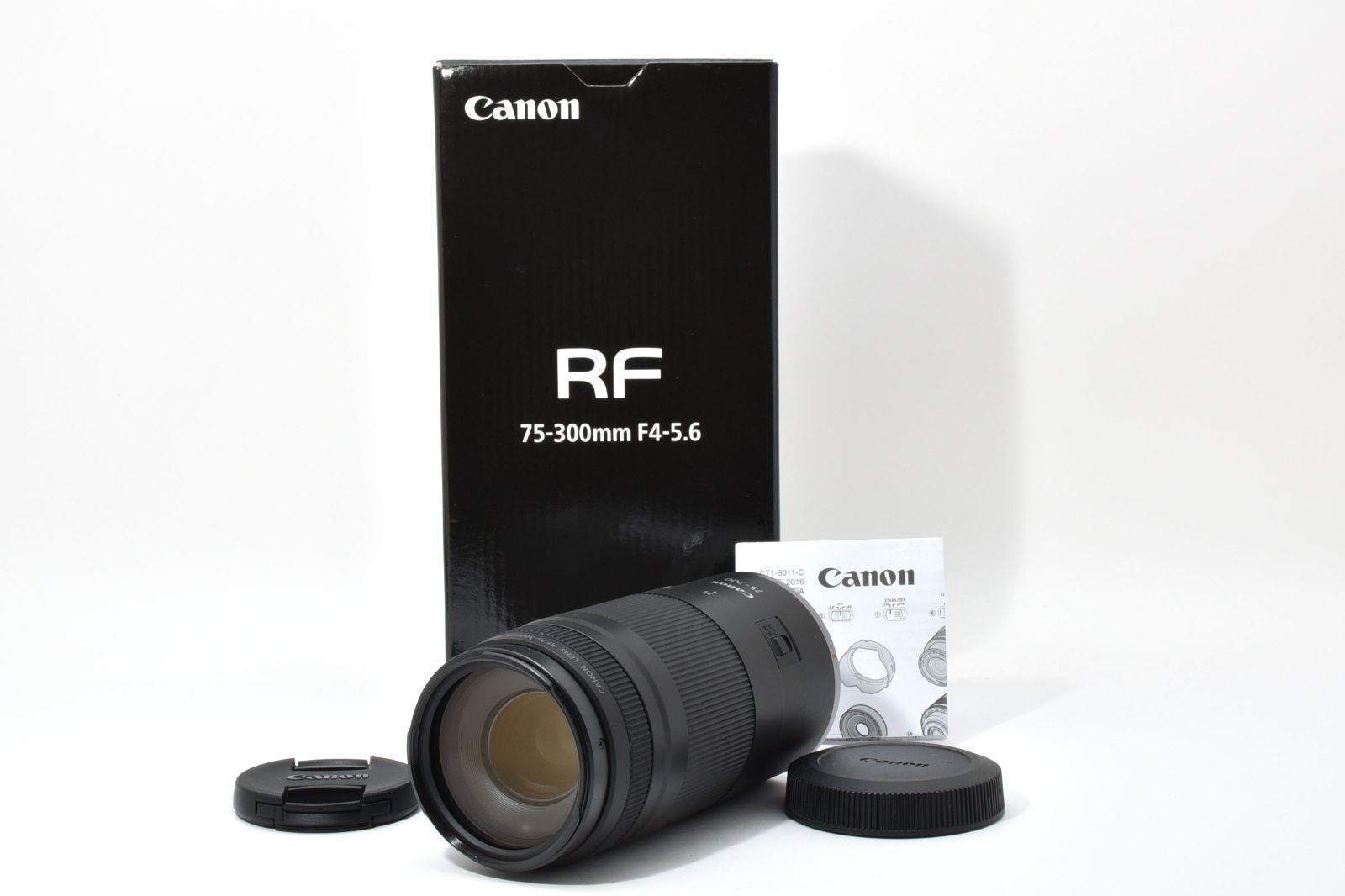 上品 キヤノン Canon RF 75-300mm F4-5.6 元箱 リアキャップ フロントキャップ付属 LL238 5944