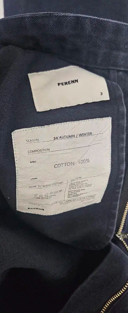 PERENNモールスキン ワークパンツ ネイビー