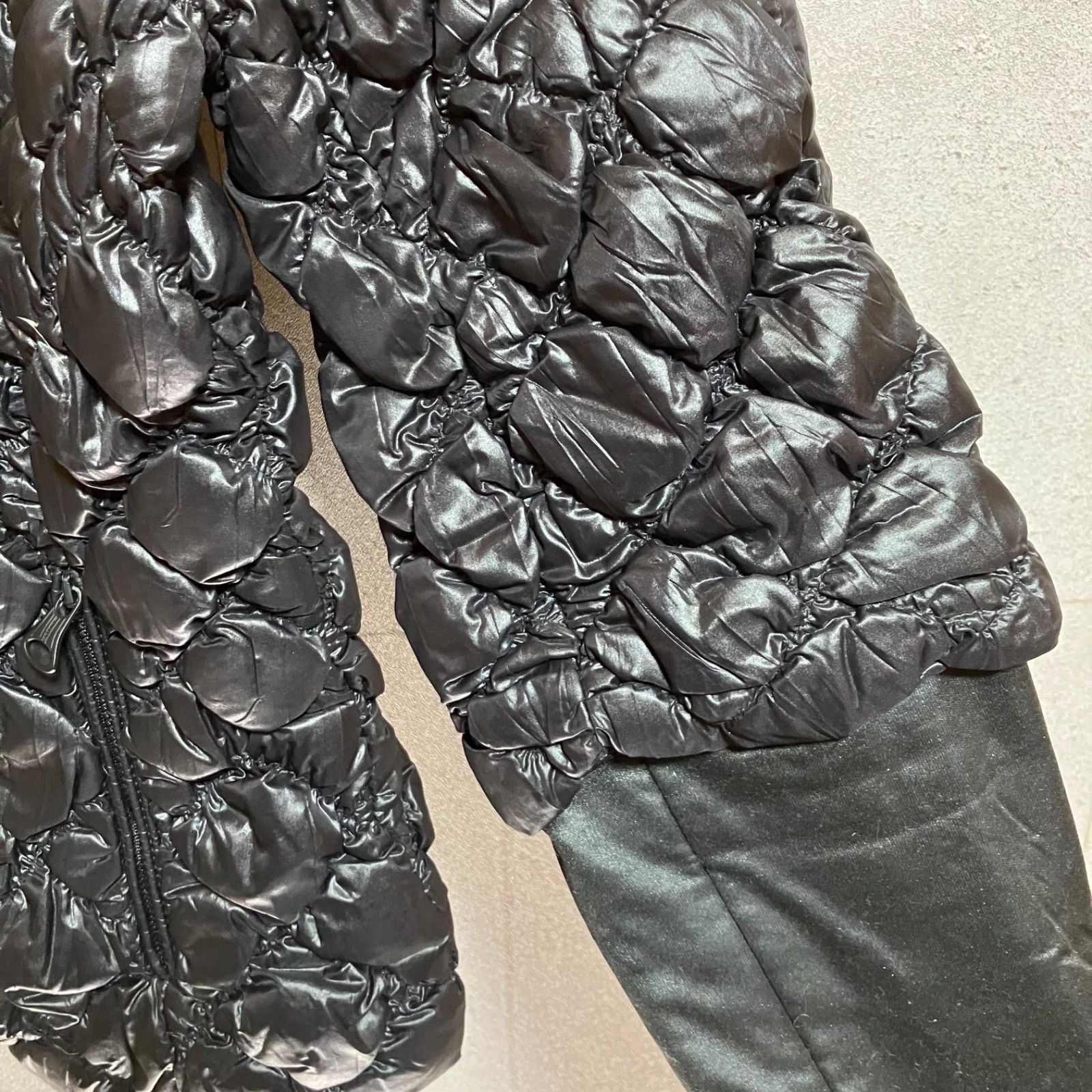 訳あり　ERMANNO SCERVINO 黒ジャッケットコート ERMANNO SCERVINO】エルマンノシェルビーノ ナイロン コート 黒 - メルカリ