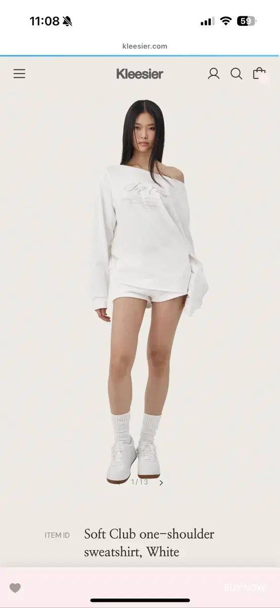 クリシアー soft club one shoulder sweatshirt