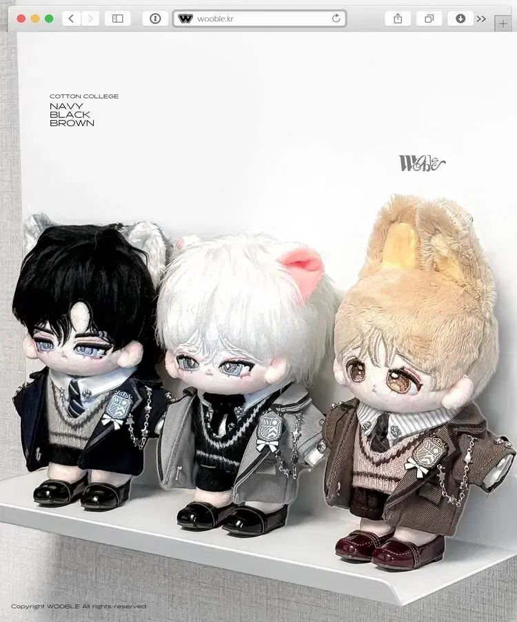 10cm WOOBLE コットンカレッジ オールセット