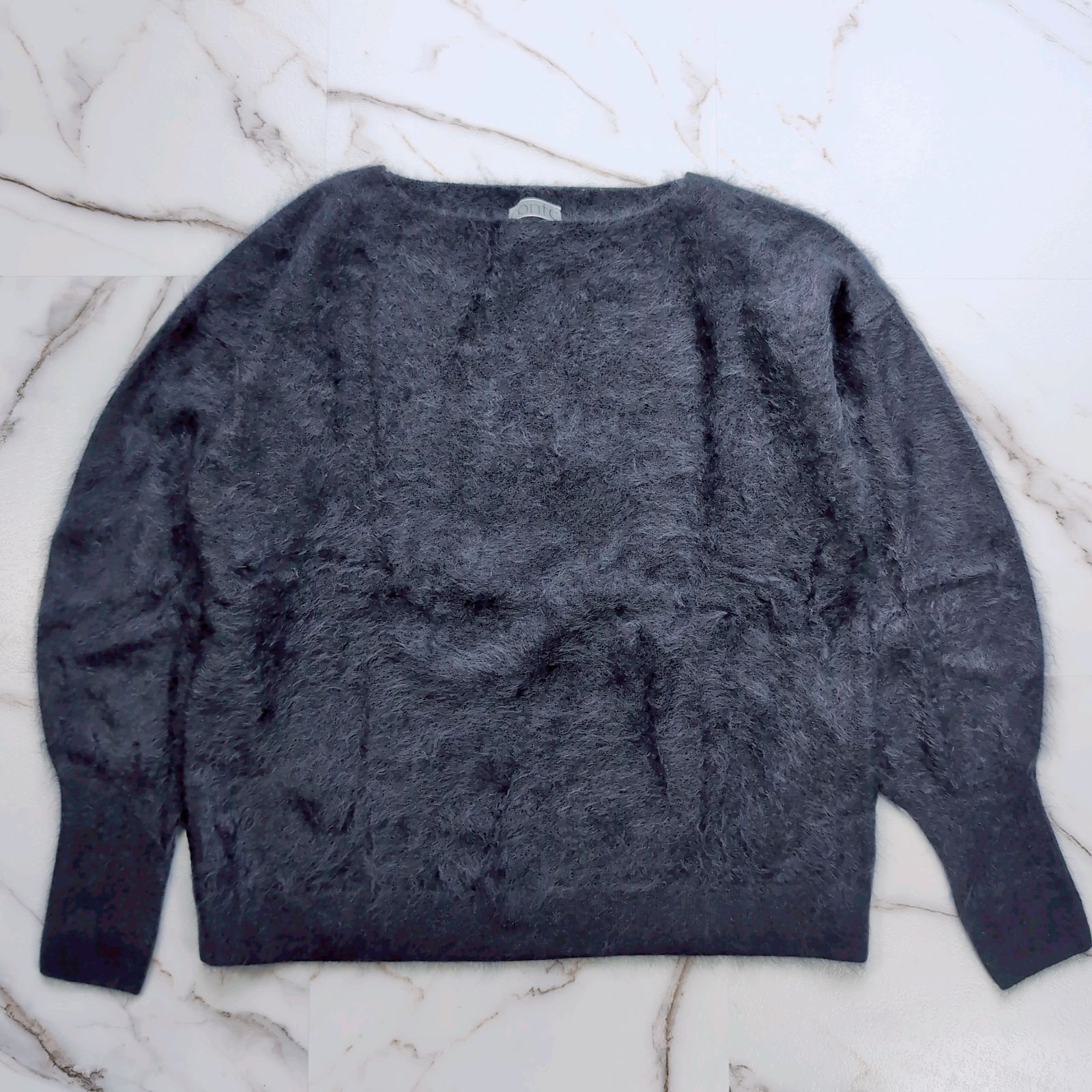 24AW CONTE カシミヤファーボートネックニット NAVY FREE - メルカリ