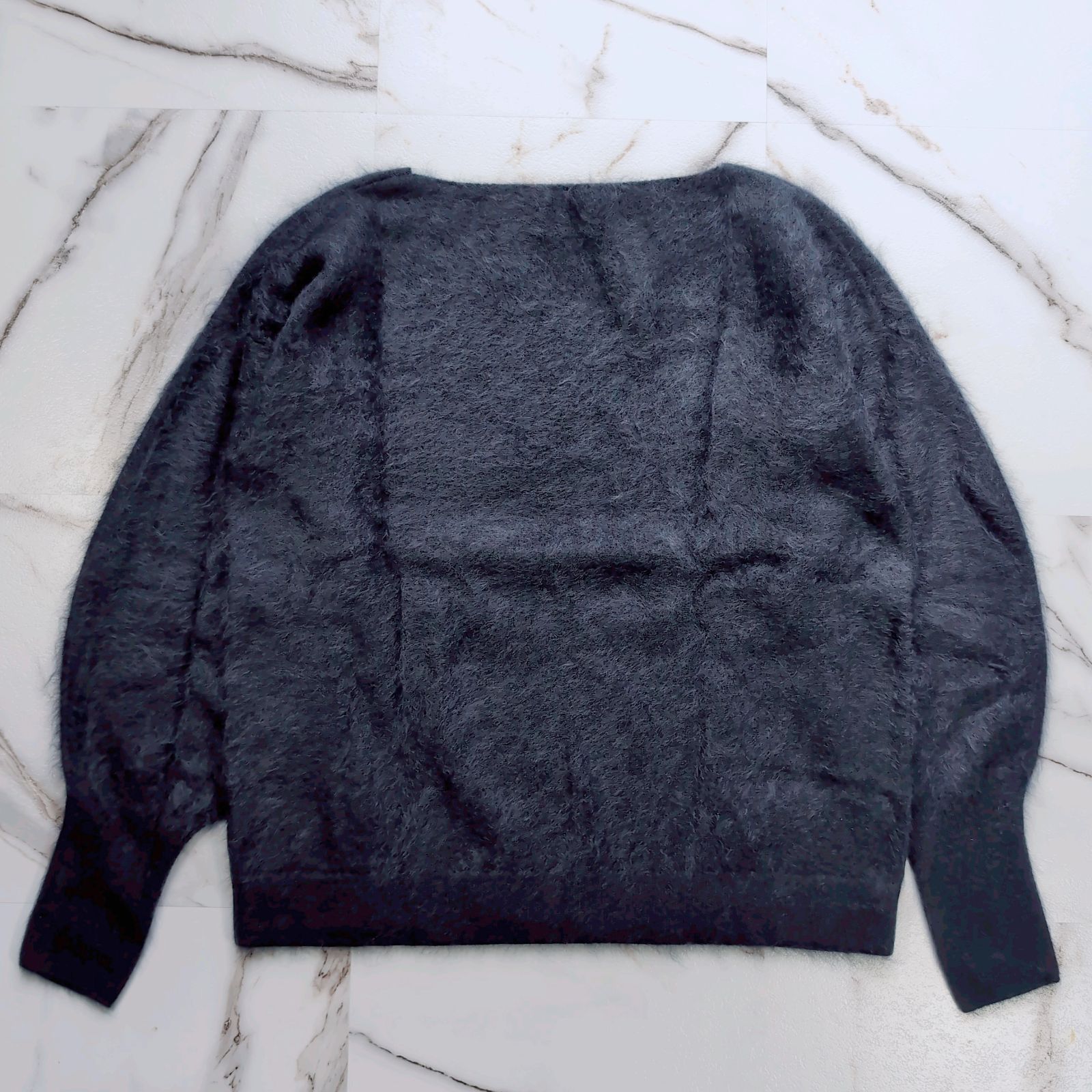 24AW CONTE カシミヤファーボートネックニット NAVY FREE - メルカリ