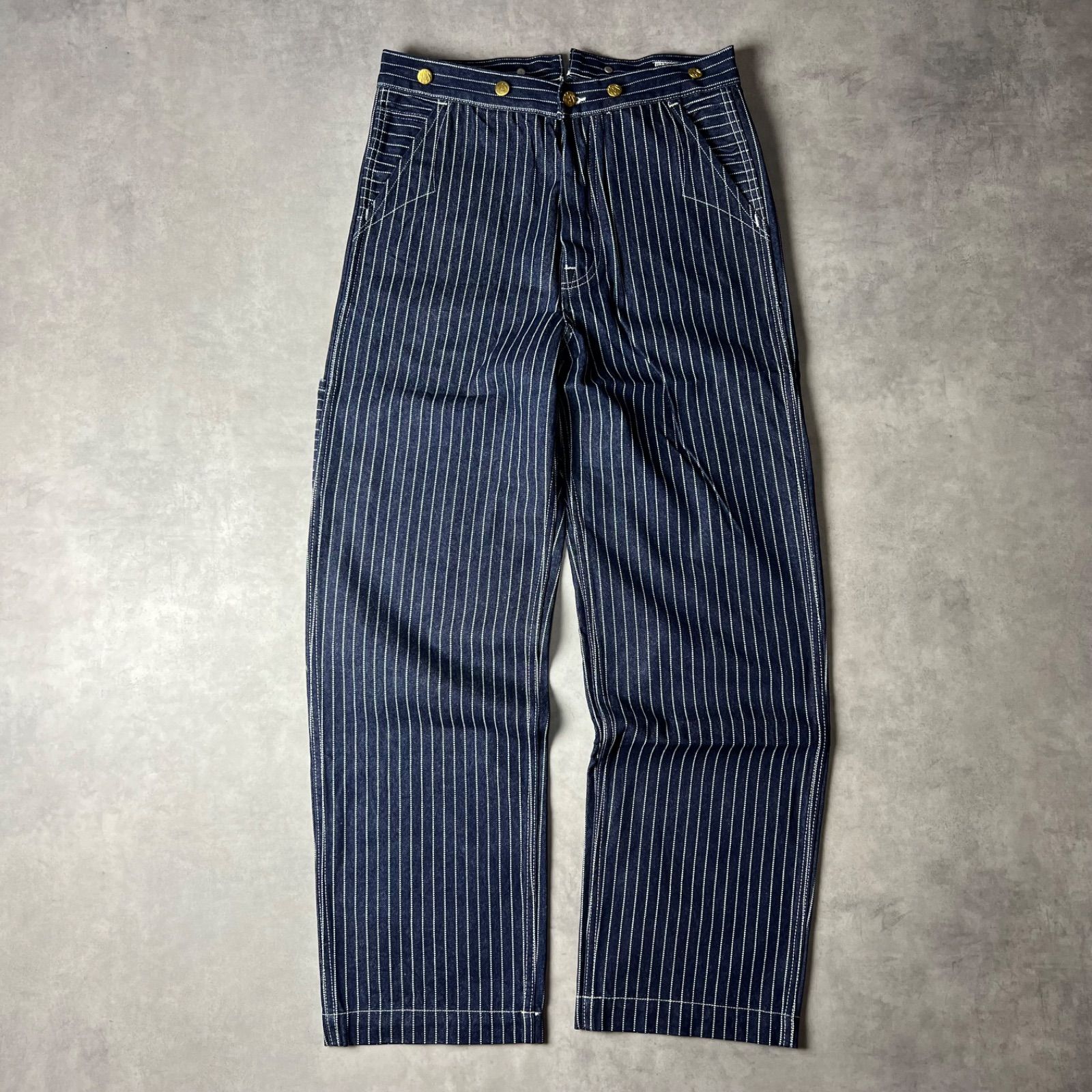 ?新品未使用? ウォバッシュ デニム ワイド ストレート パンツ 