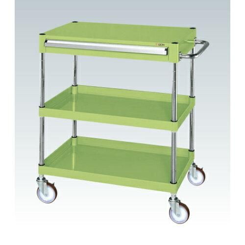 【新品・5営業日で発送】サカエ CSパールワゴン中量タイプ 引出し付 グリーン CSP-7572ANU (2229644)